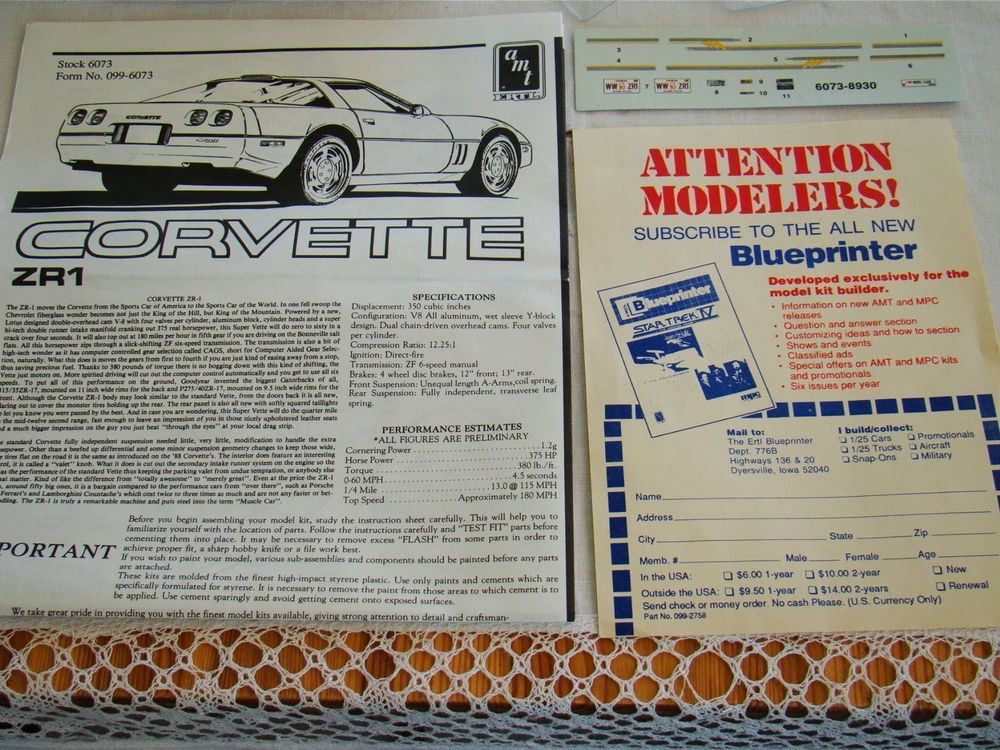 AMT/ERTL 90 1990 Chevy Chevrolet Corvette ZR-1 1:25 #6073 | Kaufen auf ...