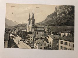 Postkarte Glarus Kirche Ansicht alt 1912 guter Zustand