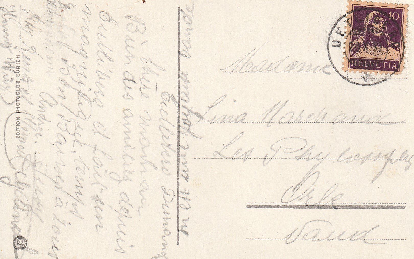 Ansichtskarten: AK Uettliberg 20.101933 – Gebraucht aus Fribourg von schnalla92 1