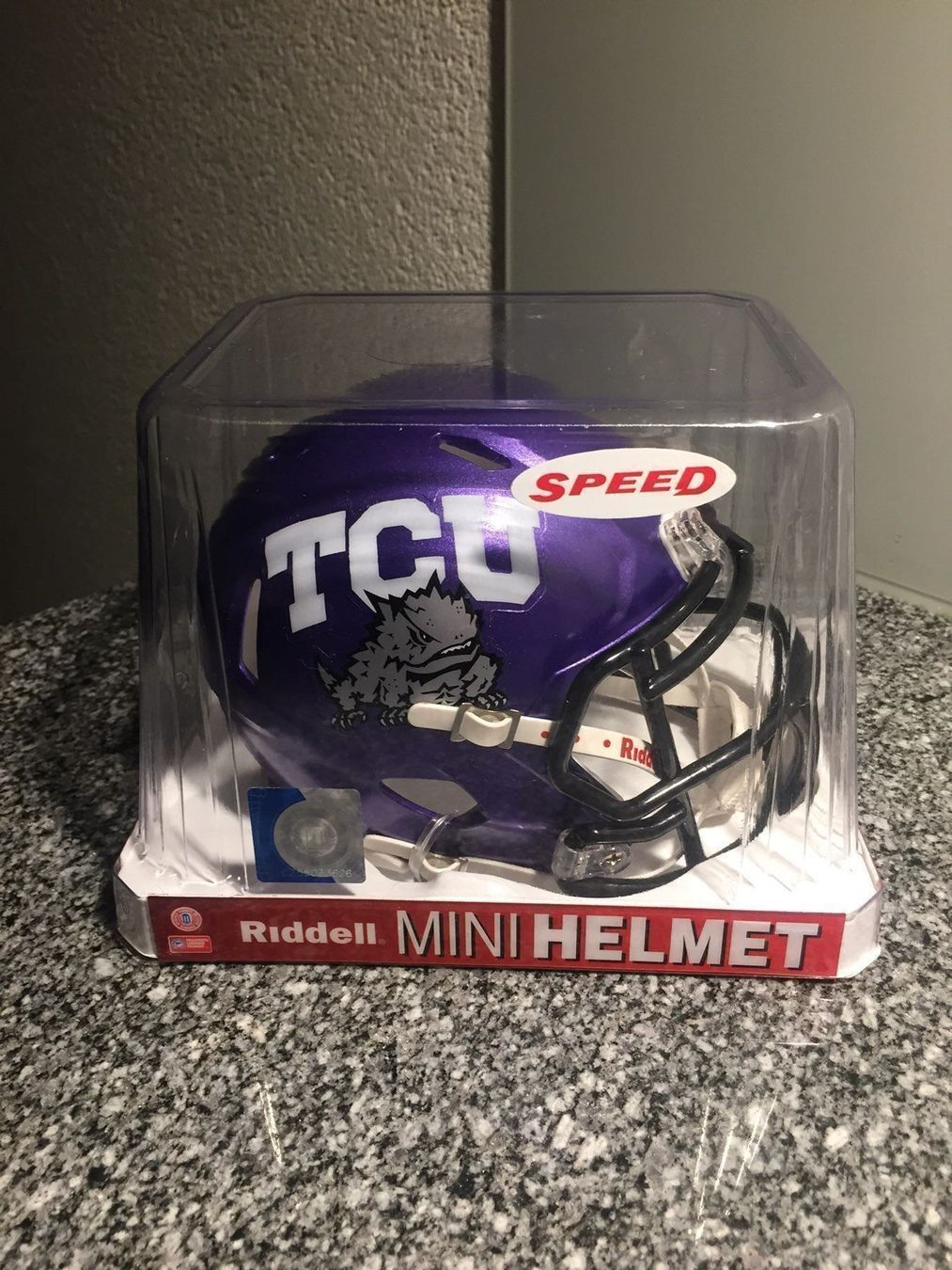 Antike Kleidung: TCU Horned Frogs Mini Helm – Neu und originalverpackt aus Muttenz von US_Sport_Schweiz