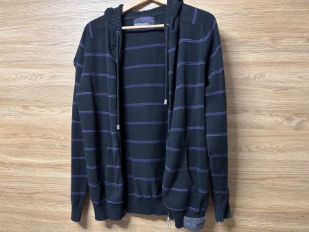 Strickjacke mit Kapuze JUSTDESIGN , schwarz-violett, XL