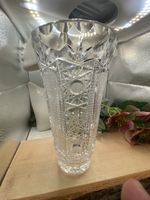 Kristall Vase mit schön geschliffenem Muster