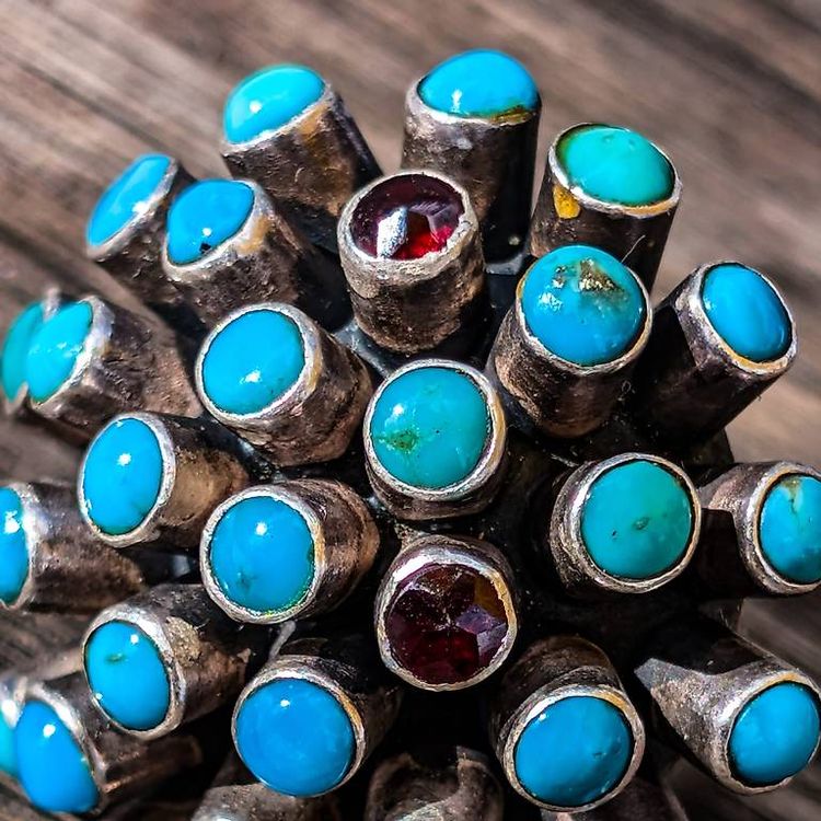 VANZACK 6er Set Boho Ringe Türkis - Vintage Statement Ringe Damen