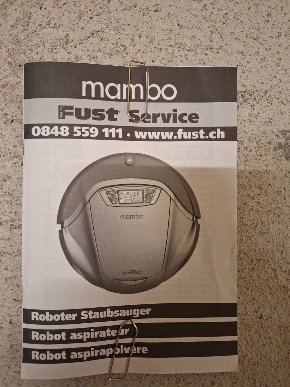 Fust Aspirapolveri & Accessori: Mambo Roboter Staubsauger – Usato da Kleinandelfingen venduto da Don_pedro 6
