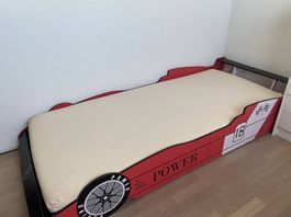 2 Stück Rennwagen-Bett 90x200 cm Rot