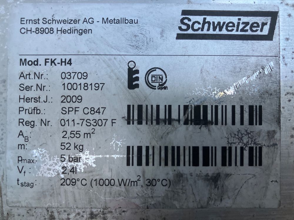 Dispositivi a energia solare: Solarthermie Warmwasser-Solaranlage – Difettoso da Gossau SG venduto da skalar01 4