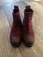Chelsea Boots Wildleder dunkelrot Grösse 37