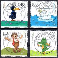 BRIEFMARKEN FÜR DIE JUGEND 4ER SET TIERE GESTEMPELT - EH39