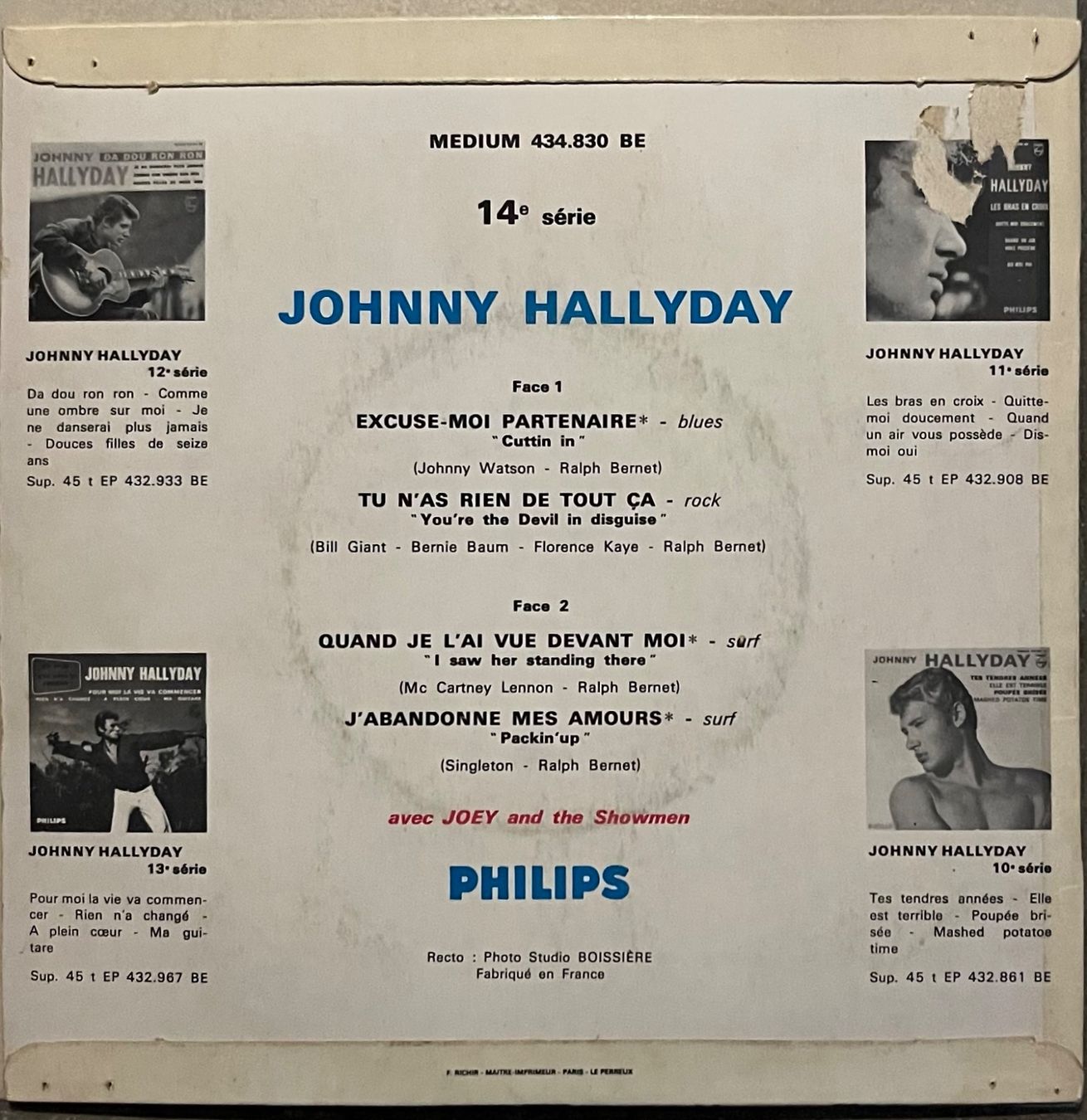 Schallplatten: JOHNNY HALLYDAY - EXCUSE-MOI PARTENAIRE – Gebraucht aus Bussigny von vinyl-pas-cher 1
