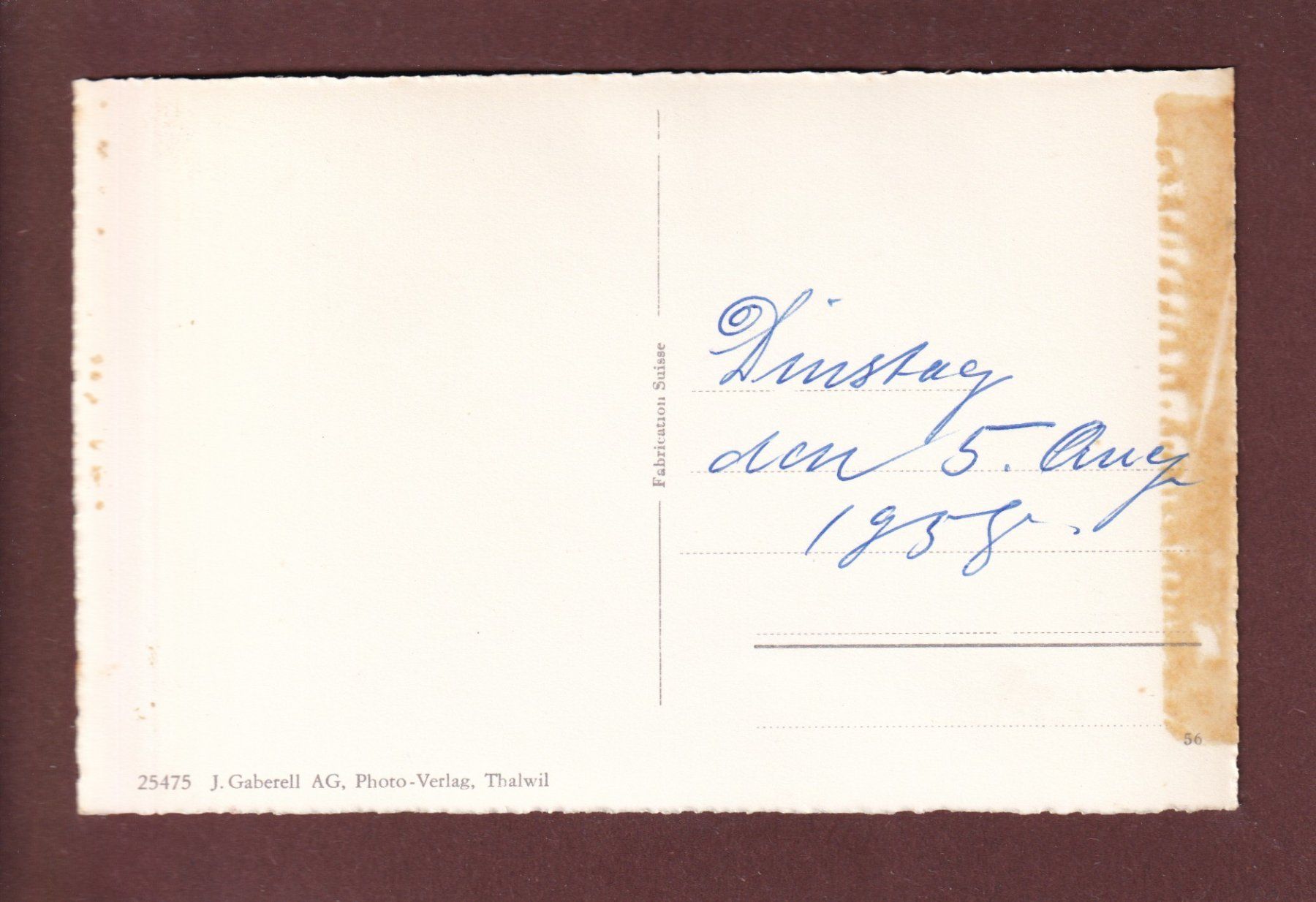 Cartoline postali: HÜFI-HÜTTE - Gross-Ruchen - Malmschyn - 1958 – Usato da Pully venduto da nicecards 1