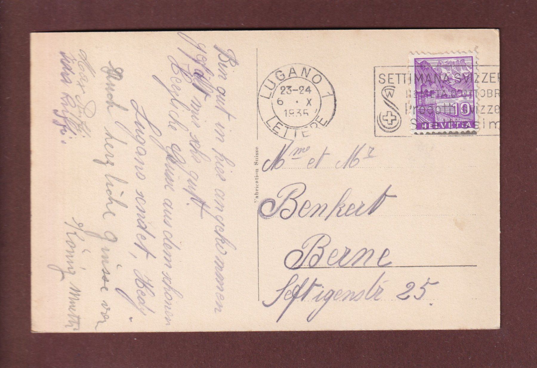 Cartoline postali: LUGANO - Panorama - Gente - 1935 – Usato da Pully venduto da nicecards 1