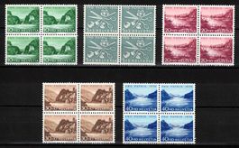 Pro Patria 1956 Serie im 4er-Block ** postfrisch