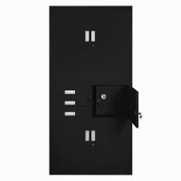 Büroschrank Aktenschrank mit Tresor - 185x90x40cm - Schwarz