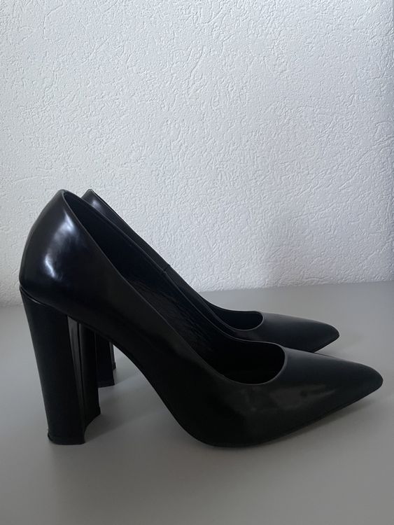 Escarpins Noirs Cuir Vernis – Talon Aiguille 12 Cm – EU 43 / UK 9 – Neufs Sans Boîte