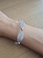 Armband silberfarben Netzstruktur mit Glitzersteine