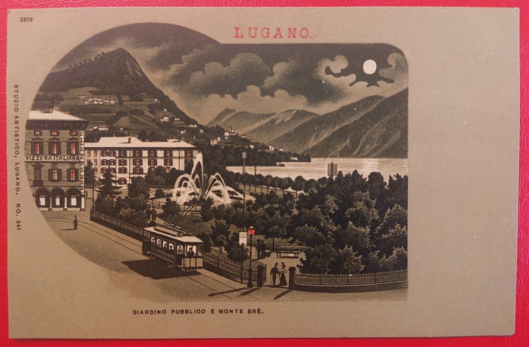 Cartoline postali: LUGANO ; Giardino e Monte Bre // Studio Artistico 1900 – Usato da St-Légier-Chiésaz venduto da Theo006