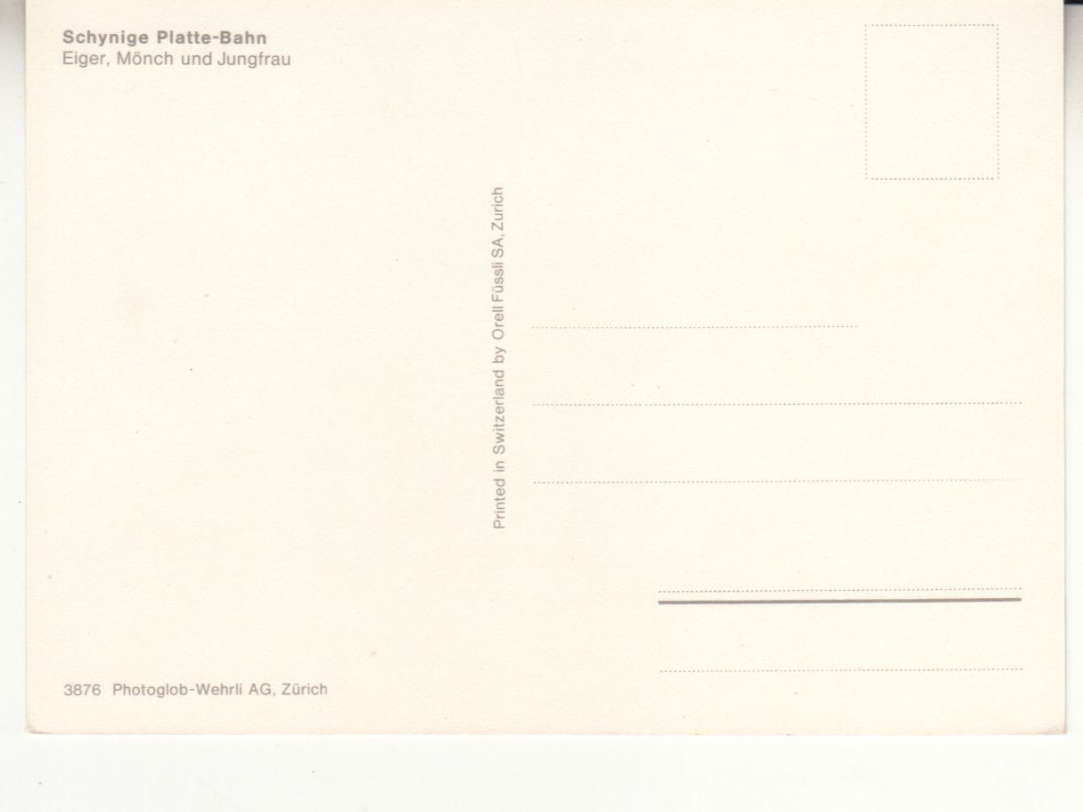 Cartoline postali: Schynige Platte Bahn ca. 1970 – Usato da Bürglen TG venduto da StampGraf 1