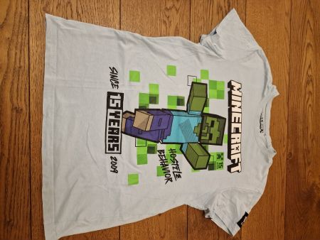 Shirt hellblau minecraft, Gr. 158-164