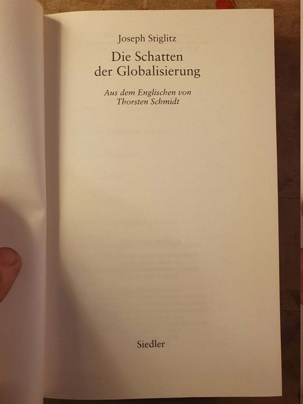 Libri: Die Schatten der Globalisierung - Joseph Stiglitz – Usato da Zürich venduto da loosebone 2
