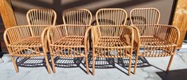 Neue Esszimmerstühle aus echtem Rattan,handgeflochten 4 Stk.