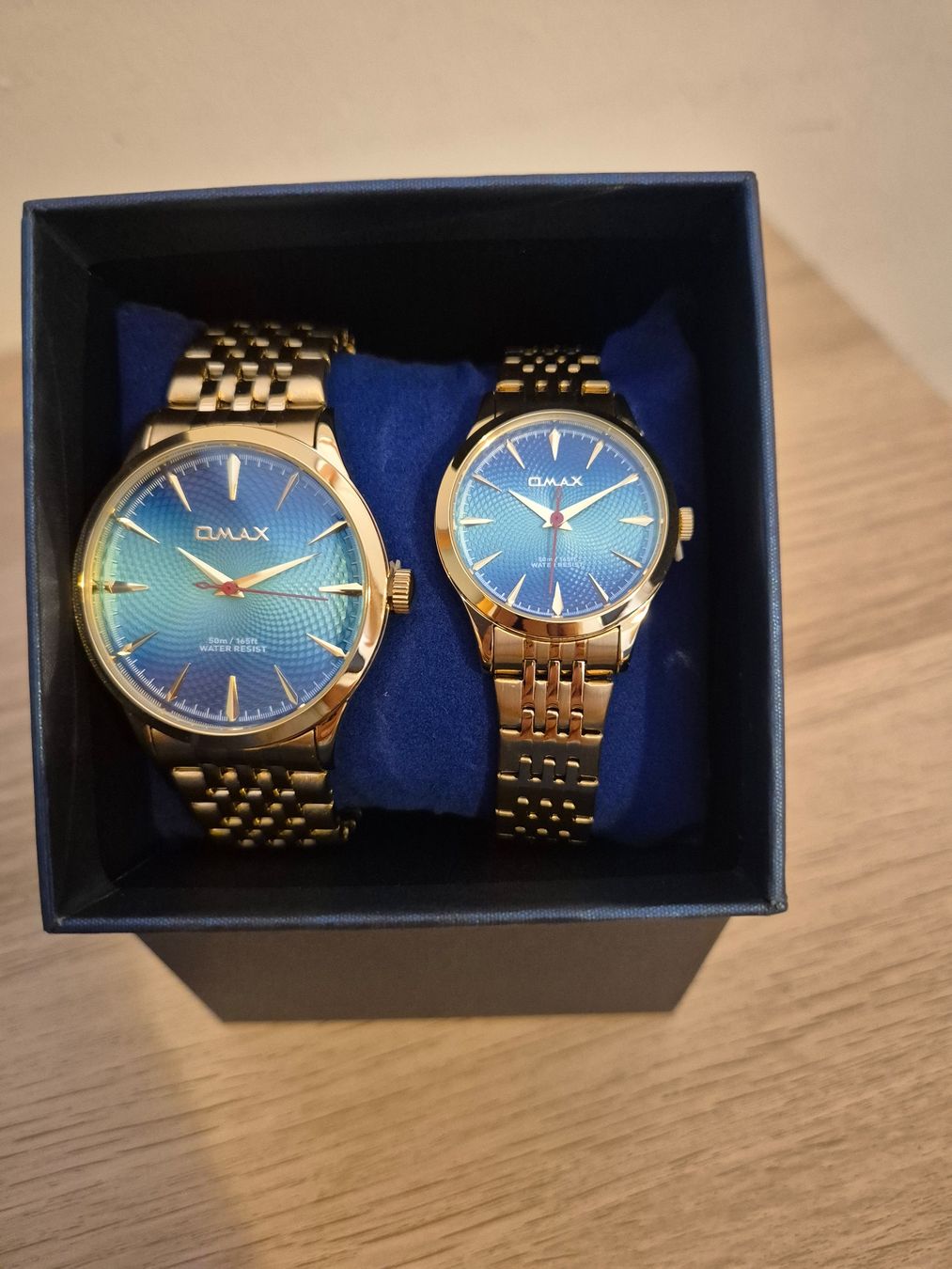 Orologi: OMAX Partneruhrenset gold / blau – Nuovo e nell'imballaggio originale da Zürich venduto da zah_967f