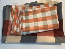 5 Stck Stoffe kariert ca 48-142, 69-142, 3x 85-85cm