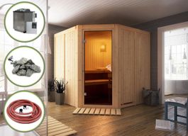 Bio Sauna Heimsauna 196x196cm inkl. 9 KW BIO Ofen ext. Strg