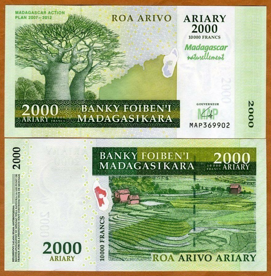 Banconote: Madagascar 2000 Ariary 2007 P-93 UNZ COMM Serie MAP – Nuovo (secondo la descrizione) da Steffisburg venduto da ber_8htf