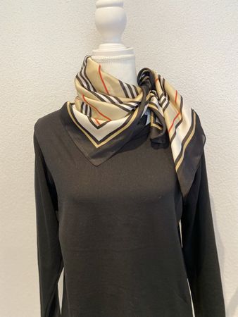 Neuer modischer Nulu Schal, Beige/Schwarz, 69x69cm