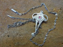 Kette Jugendstil Almandin / 800 Silber
