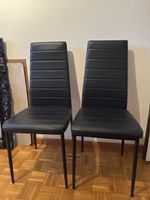 4er Set: Elegante, schwarze Stühle für Esszimmer/Küche