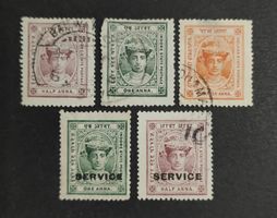 Indien/Indore 1904-08, Maharaja Tukoji Rao III, gestempelte