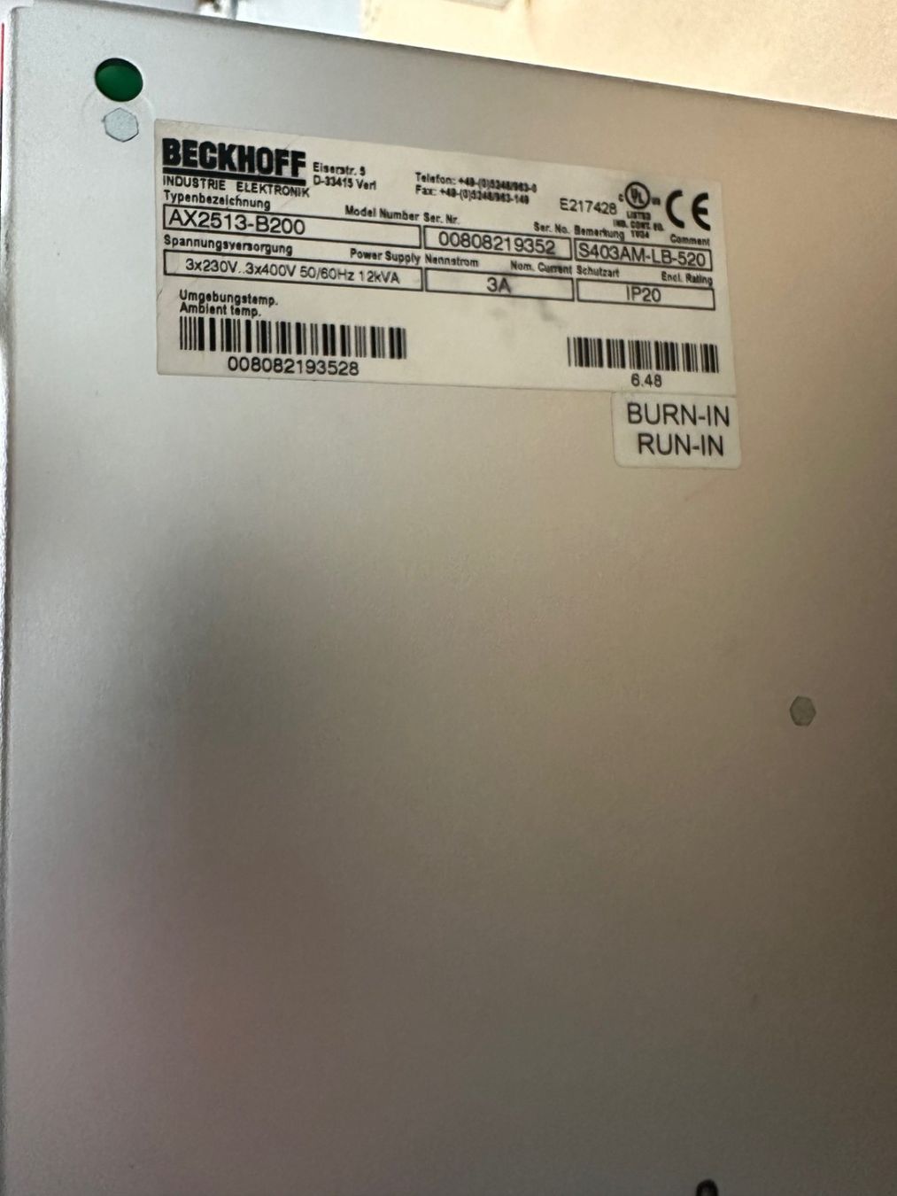 Beckhoff Componenti elettronici: Beckhoff AX2513, AX2523 div. Module mit Anschlusskabel – Usato da Ettingen venduto da fema_04 3
