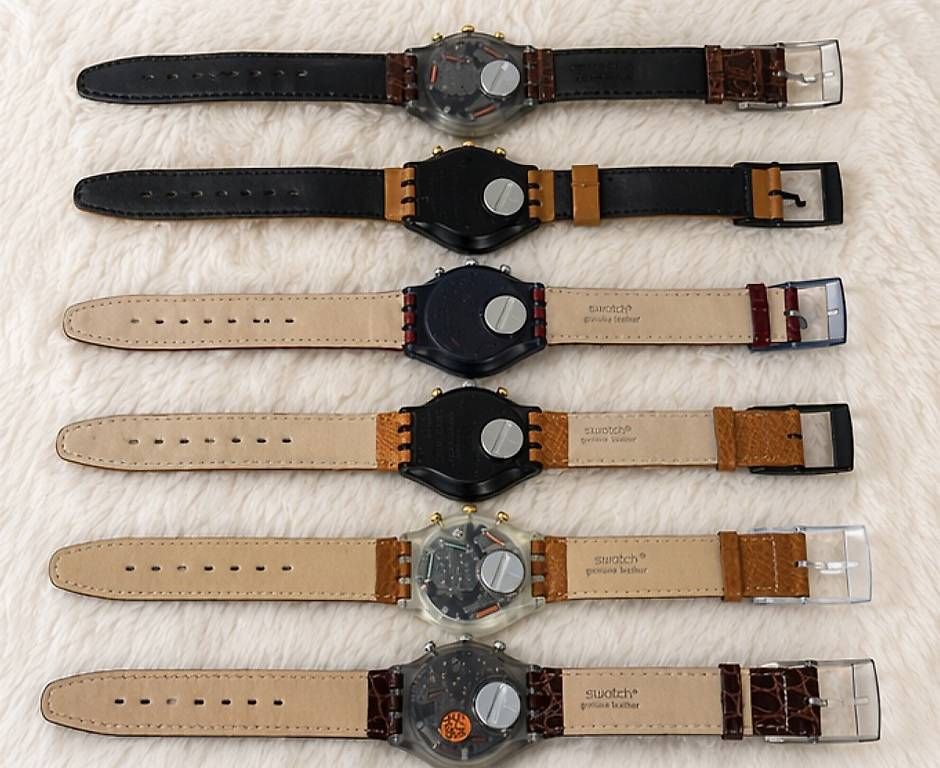 Orologi: Swatch Leder Chrono Set + Collector Box – Usato da Uster venduto da barkingarky01 3