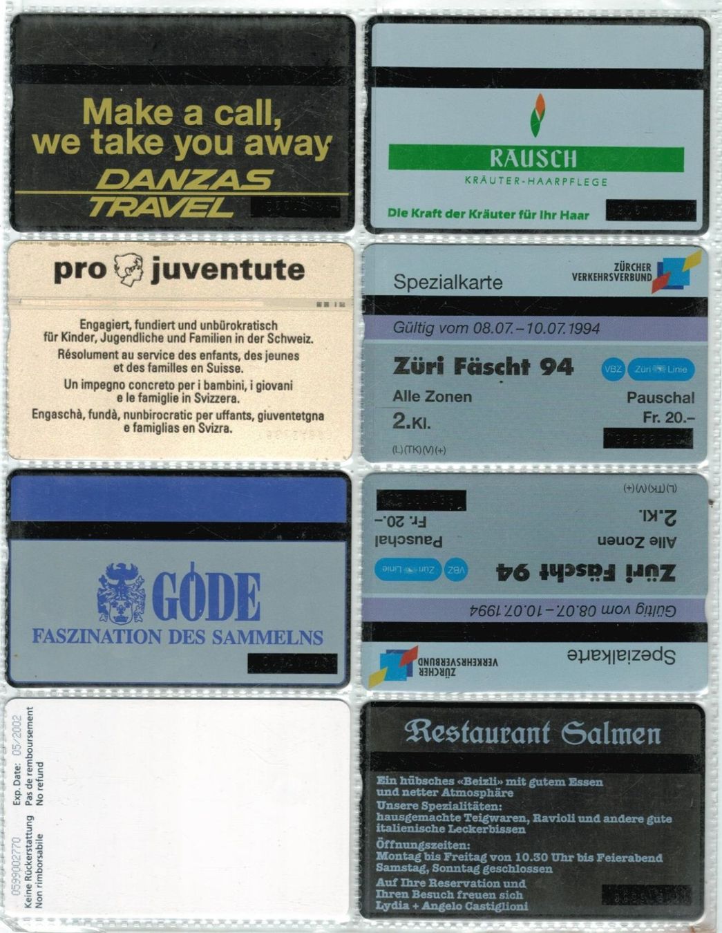 Cartes de téléphone: 8 Taxcards – D'occasion à Zürich par Tolima194 1