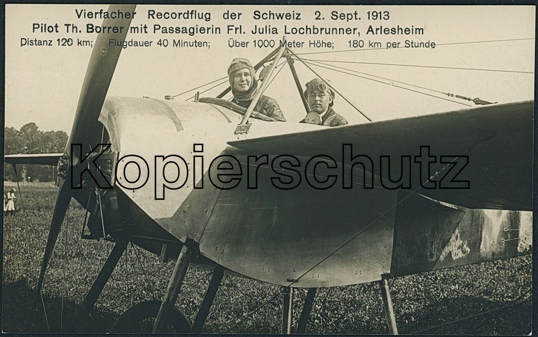 Cartoline postali: BL Arlesheim - Rekordflug - Flugzeug - Th. Borrer – Nuovo (secondo la descrizione) da Schindellegi venduto da masutka7