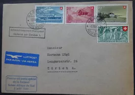 SF 47.7 b nach Johannesburg + zurück nach Genf, Satz PP 1947