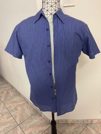 SMOG Herrenhemd Gr. S slim fit blau gestreift