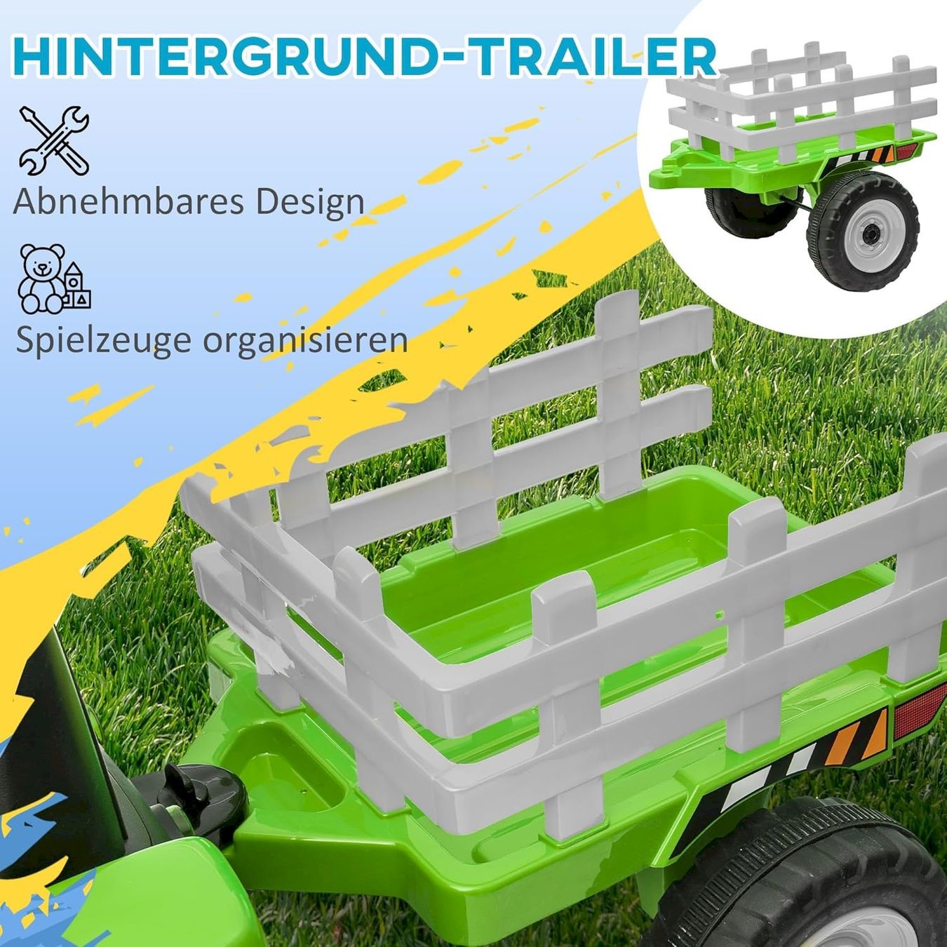 Veicoli per bambini: HOMCOM Elektrischen Kinder-Traktor Grün – Nuovo e nell'imballaggio originale da Bottighofen venduto da zaap 4