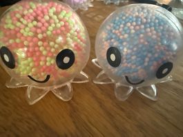 2x Antistress-Squishies-Tintenfisch-Beruhigung-Konzentration