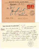 Brief, Kaiserlich Deutsches Konsulat Basel 1915, 2 x 126I