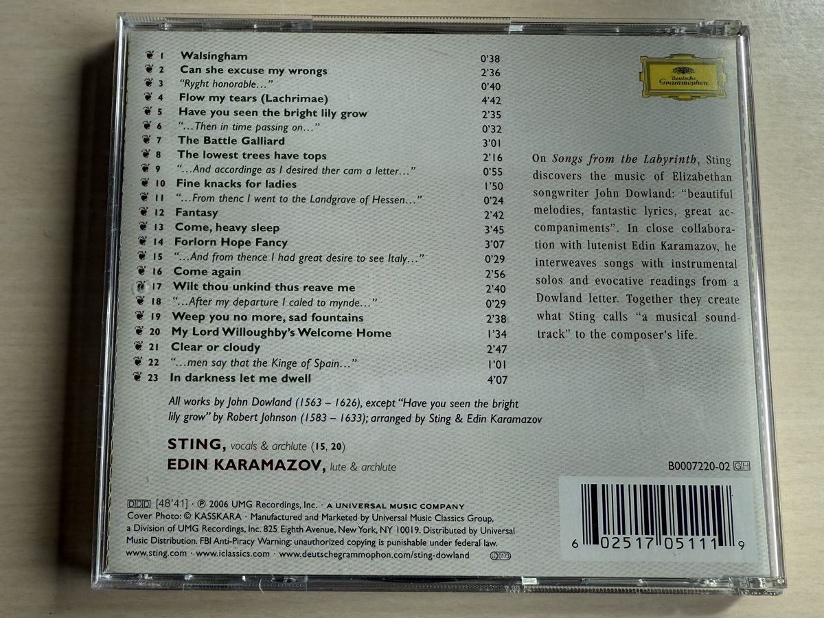 CD: Sting - Songs from the Labyrinth - CD – Usato da Oberried Brienz venduto da Chyara 1