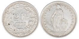 2 Franken von 1903 (sehr schön). Ab 1.--
