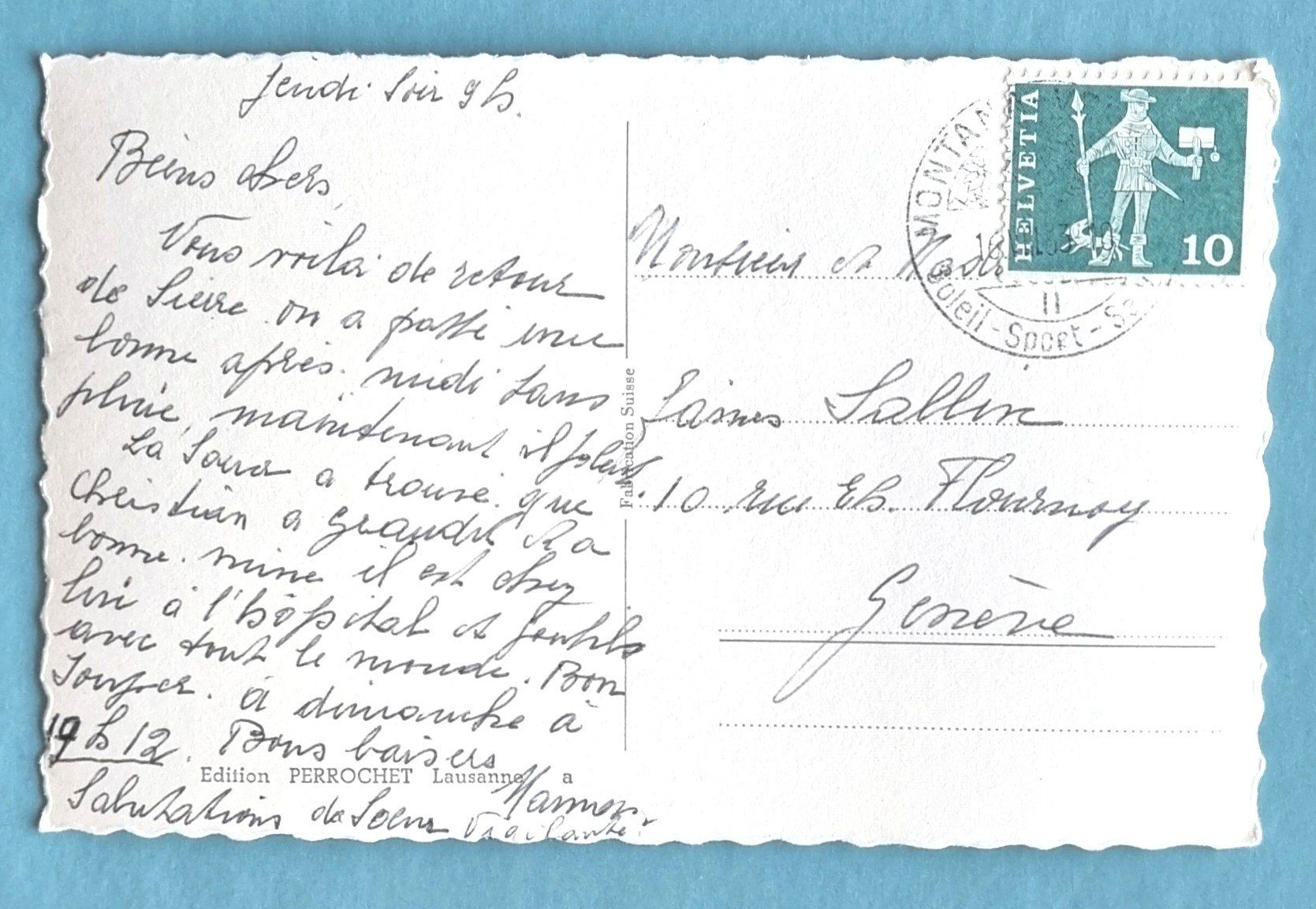 Cartoline postali: Funiculaire - Standseilbahn - Sierre-Montana - 1963 – Usato da Rothrist venduto da RROENK 1