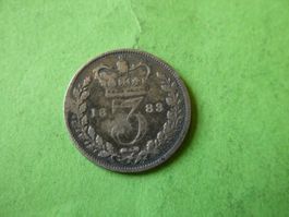 Grossbritannien 1883, 3 Pence    Silber