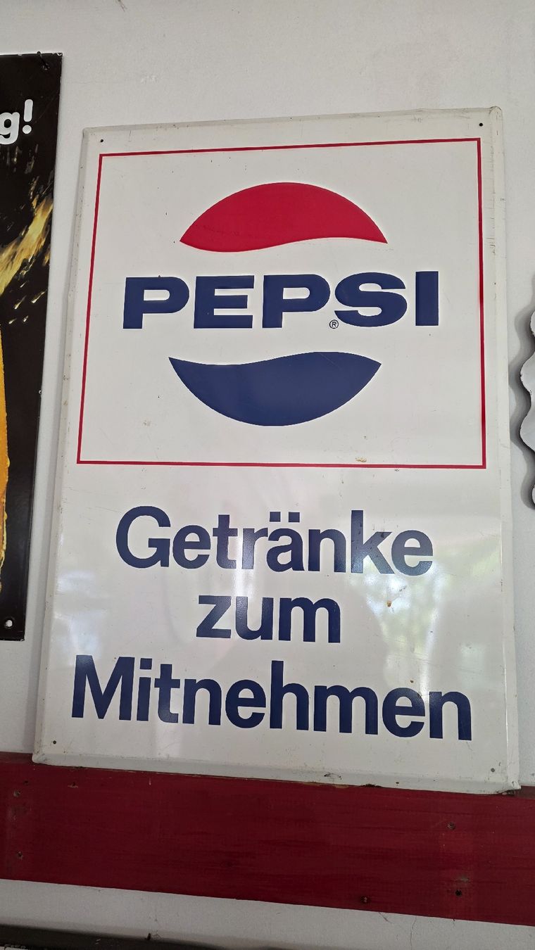 Pepsi Insegne: Pepsi Cola Original 1960 er, Blech – Usato da Ettingen venduto da 1964erNachtzugfahrer