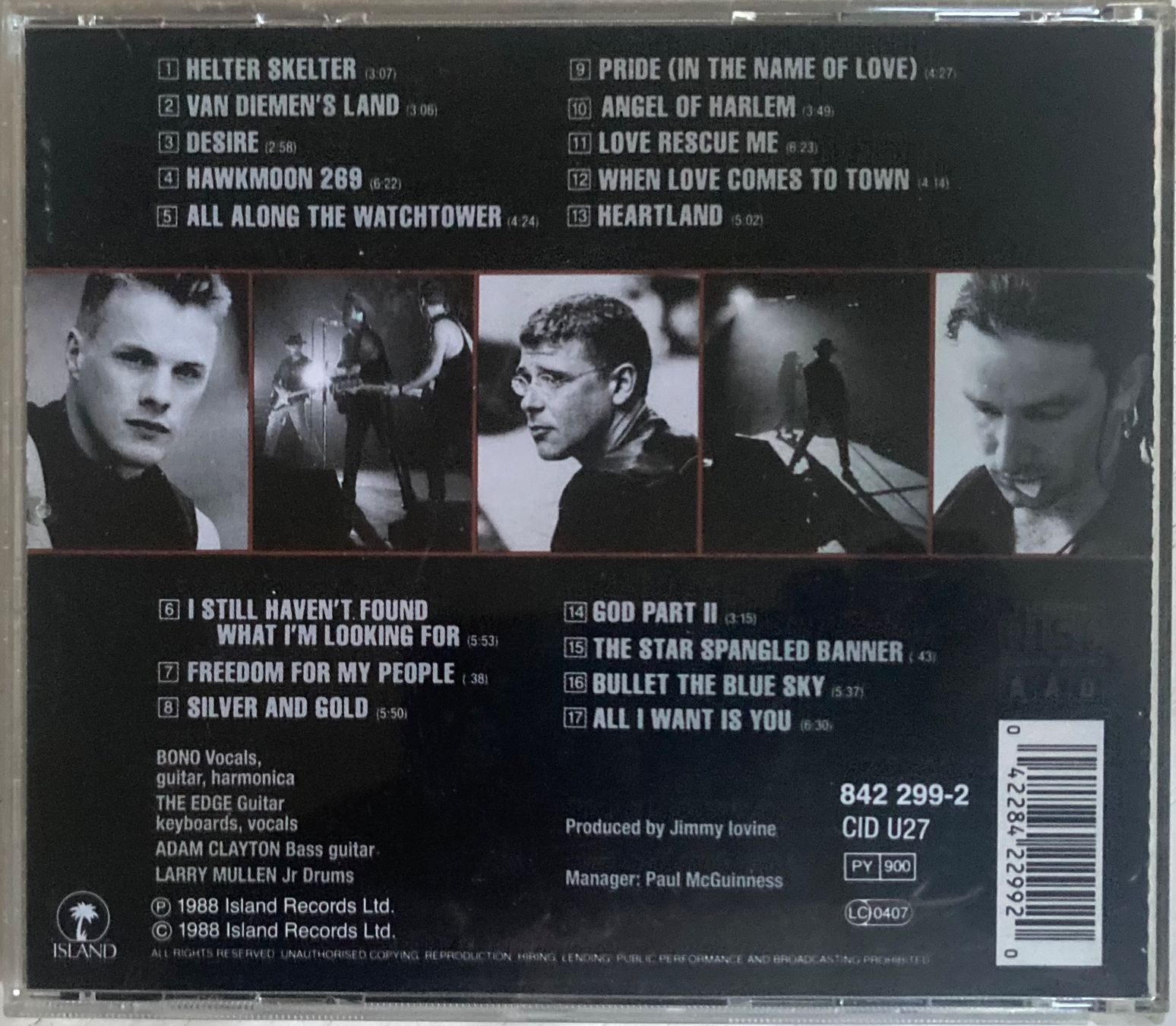 CDs: U2 - RATTLE AND HUM – Gebraucht aus Poliez-Pittet von Newtown-Records 1