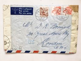 Lupo - Brief, 1943, 2-fach ZENSUR, CLARENS 6.VII.43 > LONDON
