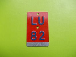 Velonummer / Fahrradnummer LU 82