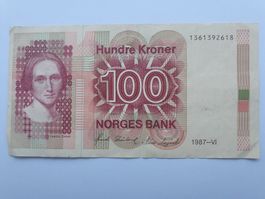 100 Kroner 1987 aus Norwegen